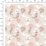 Tissu - Sirènes pastel et étoiles