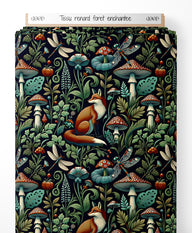 Tissu - renard foret enchantee