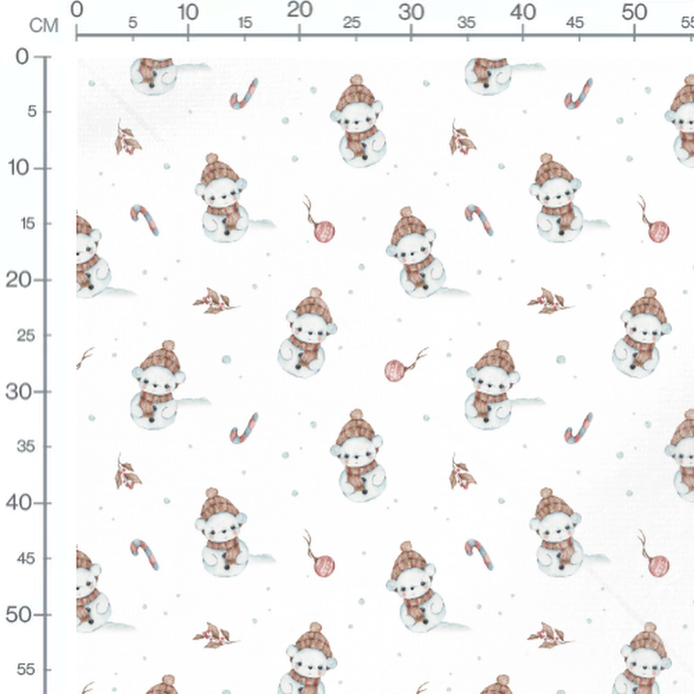 Tissu - Ours polaires sur blanc