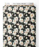 Tissu - Roses blanches sur fond noir