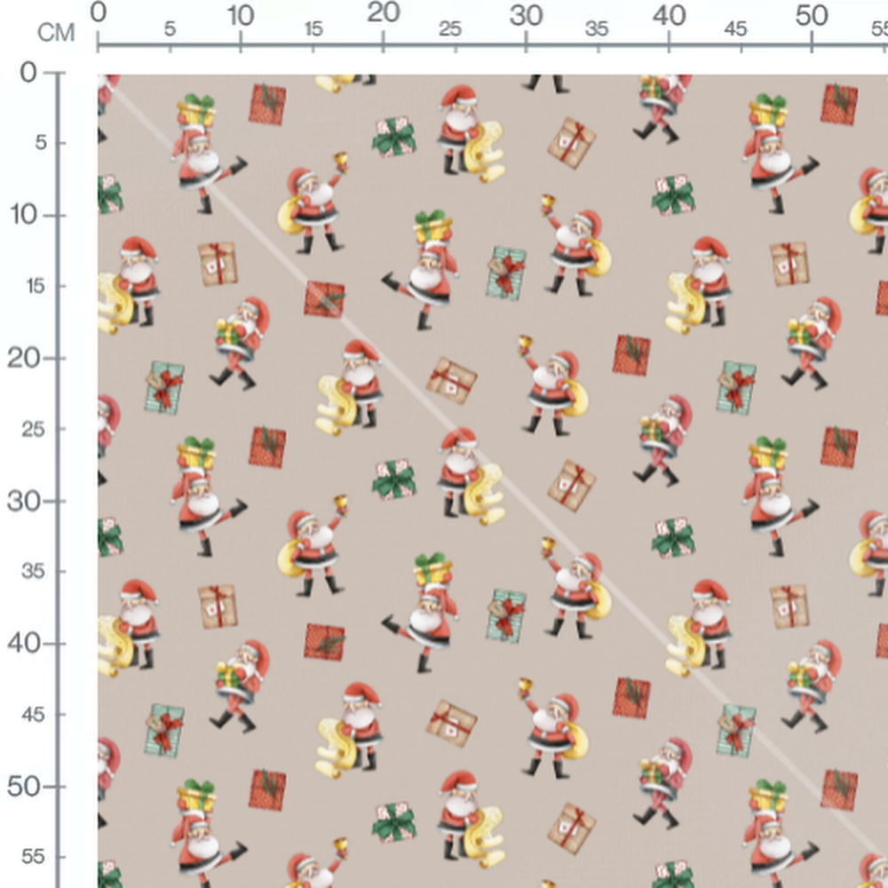 Tissu - Pères Noël et cadeaux