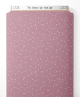 Tissu - Pois blancs sur rose uni