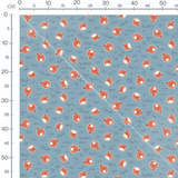 Tissu - Poissons rouges sur fond bleu