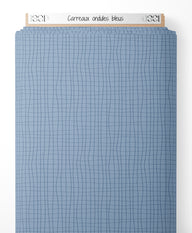 Tissu - Carreaux ondulés bleus