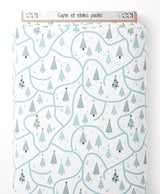 Tissu - Sapin et étoiles pastel