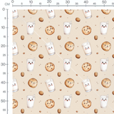 Tissu - Feuilles abstraites pastel