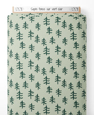 Tissu - Sapin foncé sur vert clair