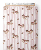 Tissu - Chevaux à bascule et cupcakes