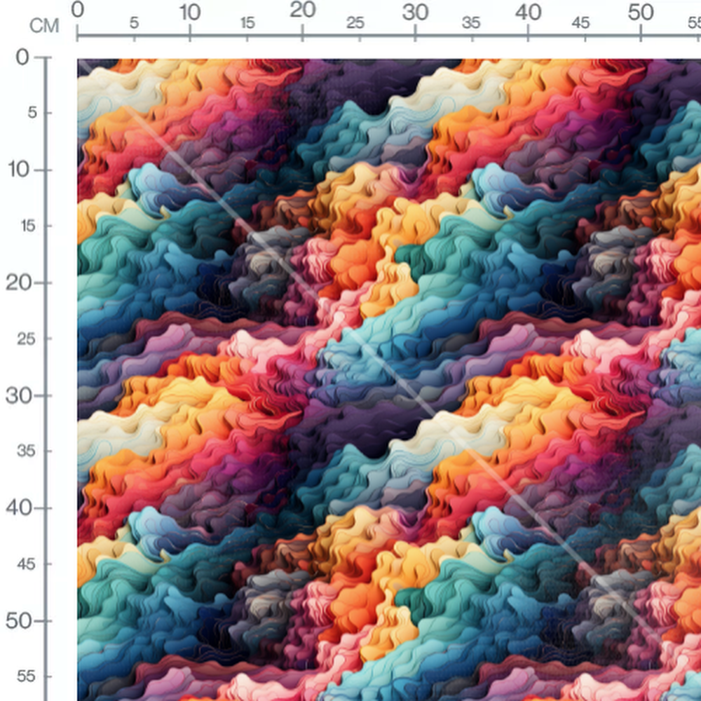 Tissu - Nuages Abstraits Multicolores