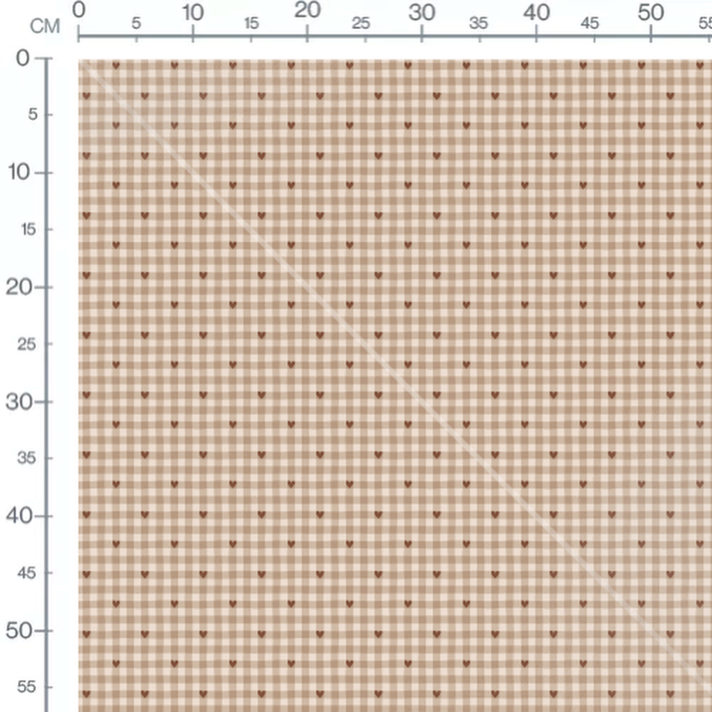 Tissu - Carreaux beige avec motifs V
