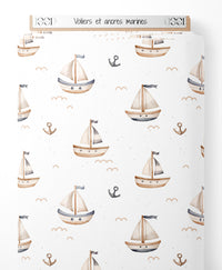 Tissu - Voiliers et ancres marines