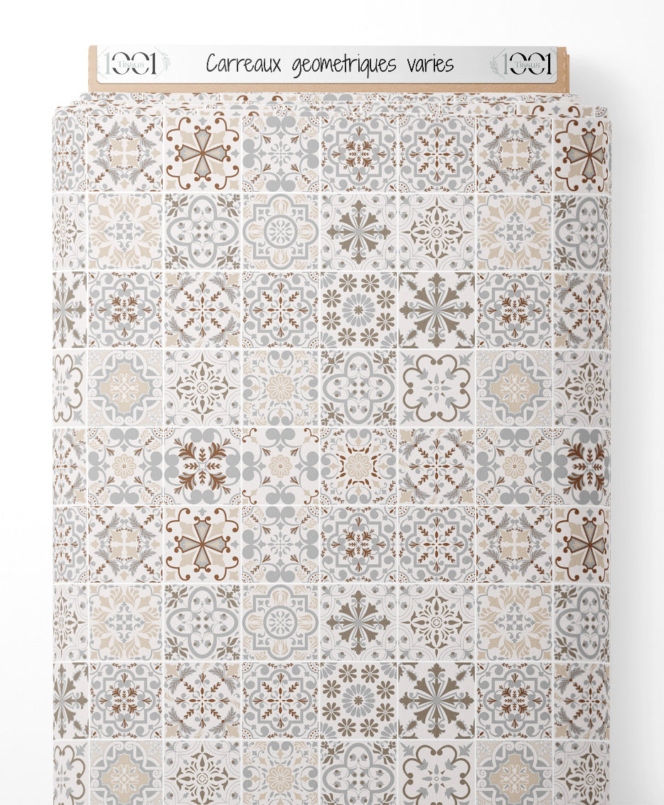 Tissu - Carreaux géométriques variés