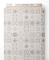Tissu - Carreaux géométriques variés