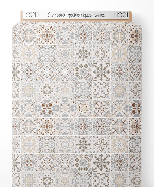 Tissu - Carreaux géométriques variés