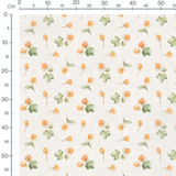 Tissu - Baies orange et feuilles vertes