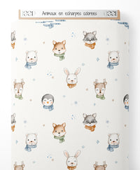 Tissu - Animaux en écharpes colorées