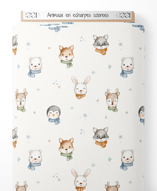 Tissu - Animaux en écharpes colorées