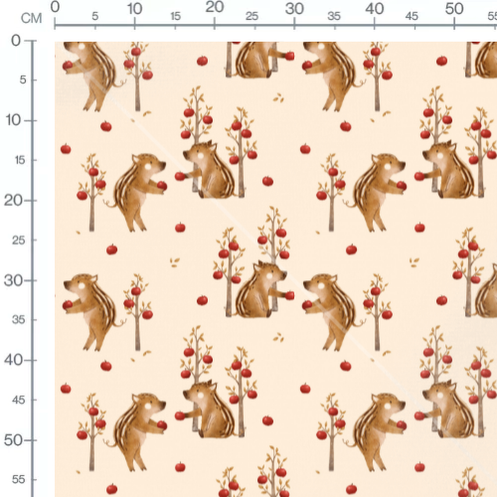 Tissu - Rayures pastel beige et vert