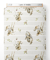 Tissu - Lapins et brindilles