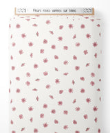 Tissu - Fleurs roses variées sur blanc