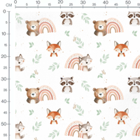 Tissu - Oursons sur croissants bleus