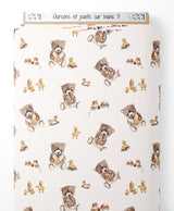 Tissu - Oursons et jouets sur blanc 3