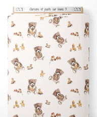 Tissu - Oursons et jouets sur blanc 3
