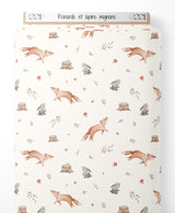 Tissu - Renards et lapins mignons