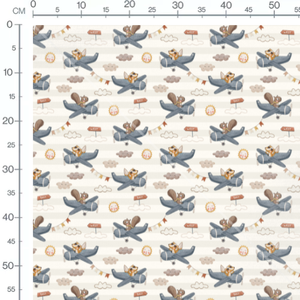 Tissu - Plantes en pots souriantes