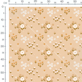 Tissu - Bouquets de fleurs sur beige
