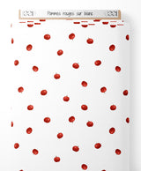 Tissu - Pommes rouges sur blanc