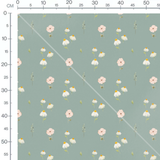 Tissu - Fleurs blanches et roses vives 2