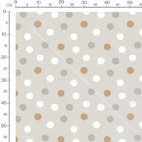 Tissu - Pois blancs et gris sur beige