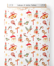 Tissu - Cadeaux et cloches festives