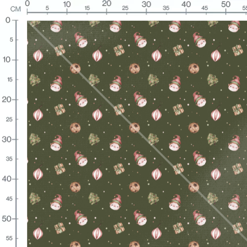 Tissu - Lutins et cloches colorées