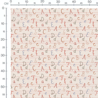 Tissu - Lettres colorées sur fond beige