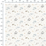 Tissu - Dauphins et étoiles de mer