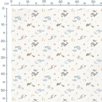 Tissu - Dauphins et étoiles de mer