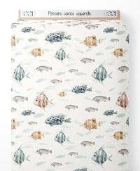 Tissu - Poissons variés aquarelle