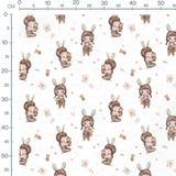 Tissu - Enfants avec peluches