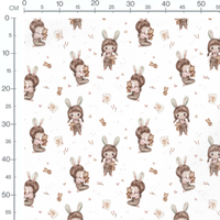 Tissu - Enfants avec peluches