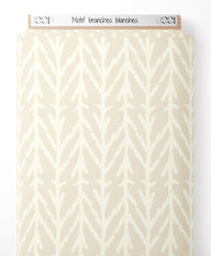 Tissu - Motif branches blanches