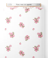 Tissu - Roses roses en aquarelle