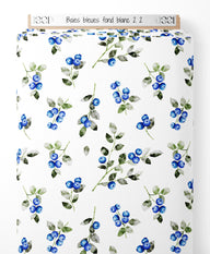 Tissu - Baies bleues sur fond blanc 2 2