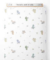 Tissu - Dinosaures pastel et soleils