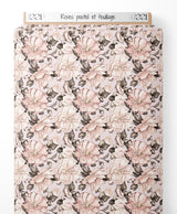 Tissu - Roses pastel et feuillage