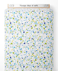 Tissu - Mosaïque bleue et verte