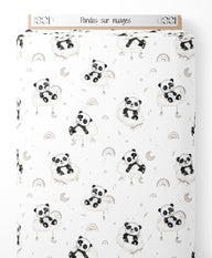 Tissu - Pandas sur nuages