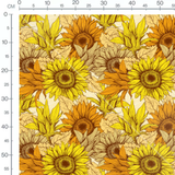 Tissu - Tournesols jaunes et orange