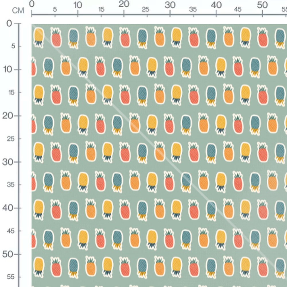 Tissu - Ananas multicolores stylisés